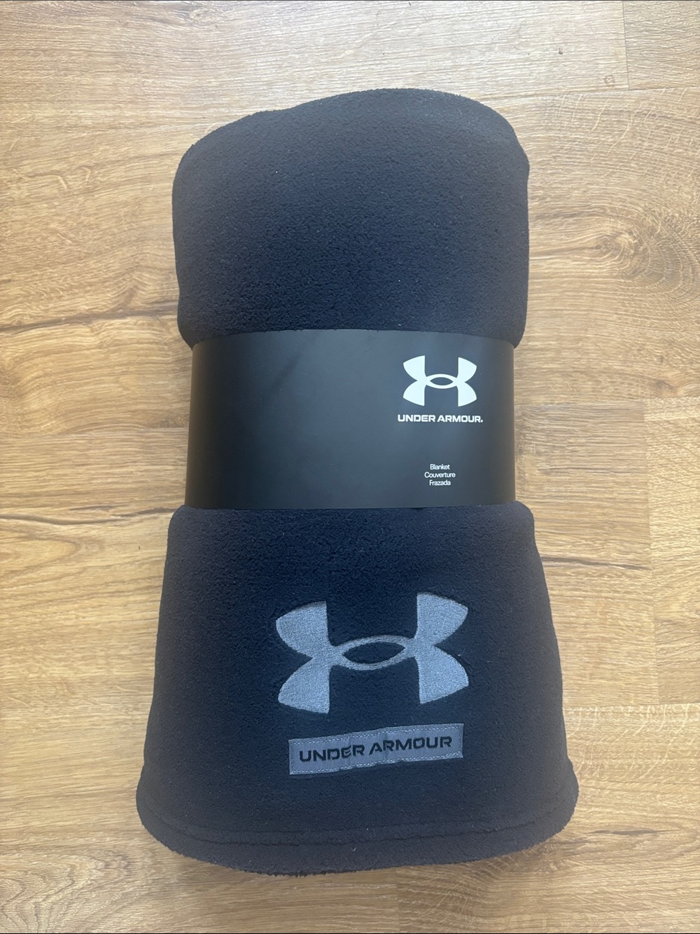 Under Armour Black Fleece Blanket with Gray Logo
